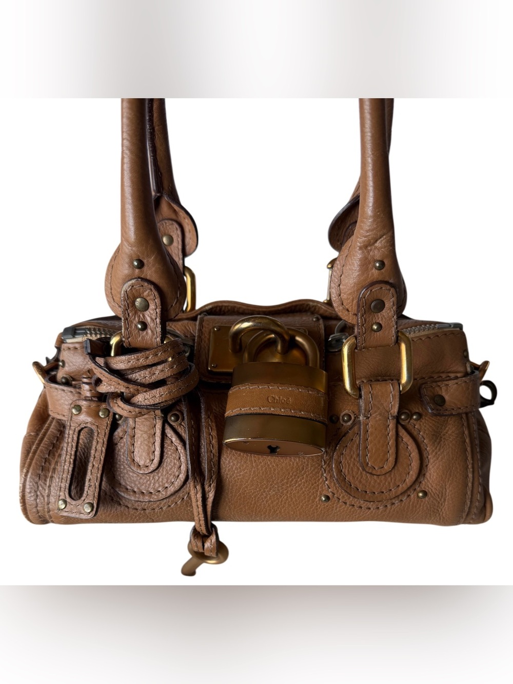 Tan Mini Chloé Paddington Bag With Gold Hardware